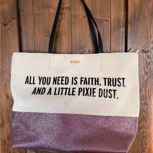 🎁Kate Spade Disney Canvas And Glitter Tote Bag